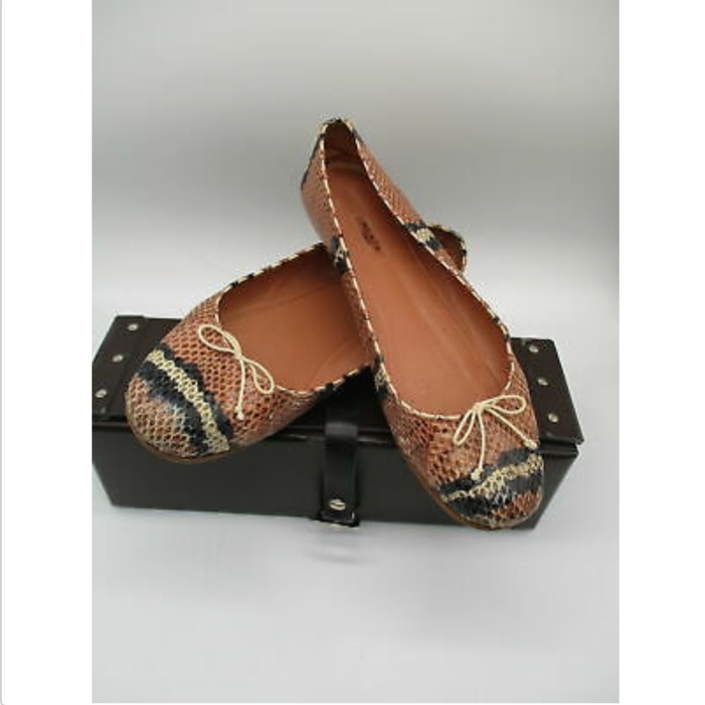 $945 Alaia Python Snakeskin Ballet Flats Sz 8 - image 1
